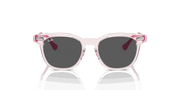 Dark Grey Lenses, Polished Transparent Pink Frame