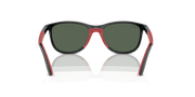 Dark Green Lenses, Polished Black On Red Frame