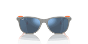 Dark Blue Lenses, Polished Grey On Orange Frame