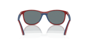 Grey Black Lenses, Polished Red On Blue Frame