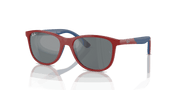 Grey Black Lenses, Polished Red On Blue Frame