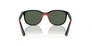 Dark Green Lenses, Polished Black On Red Frame