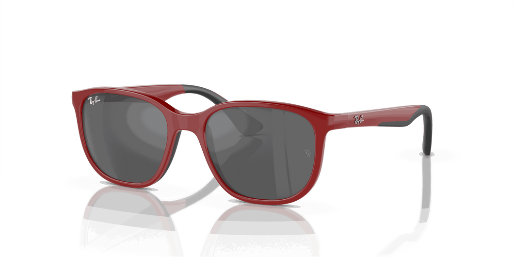 [Silver/Grey Lenses, Polished Red On Black Frame]