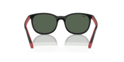 Dark Green Lenses, Polished Black On Red Frame