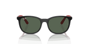 Dark Green Lenses, Polished Black On Red Frame