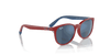 [Dark Blue Lenses, Polished Red On Blue Frame]