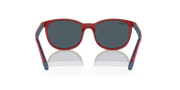 Dark Blue Lenses, Polished Red On Blue Frame