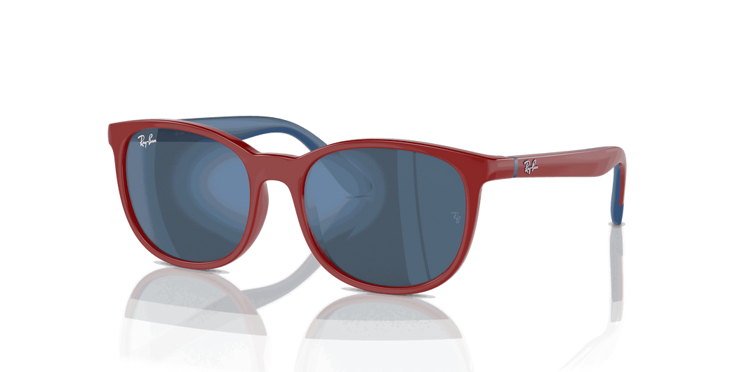 [Dark Blue Lenses, Polished Red On Blue Frame]