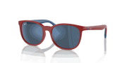 Dark Blue Lenses, Polished Red On Blue Frame