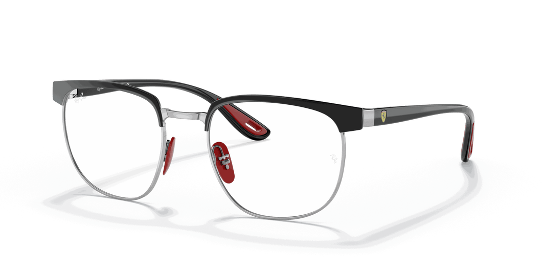 [Clear Lenses, Polished Black On Silver Frame]