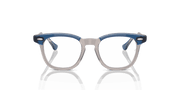 Clear Lenses, Polished Top Dark Blue & Brown & Light Grey Frame