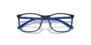 Clear Lenses, Matte Blue On Silver Frame