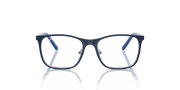 Clear Lenses, Matte Blue On Silver Frame