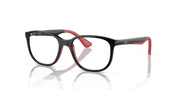 Clear Lenses, Polished Black On Red Frame