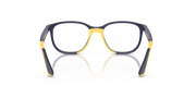 Clear Lenses, Polished Dark Blue On Yellow Frame