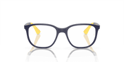 Clear Lenses, Polished Dark Blue On Yellow Frame