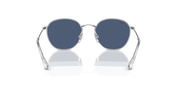 Dark Blue Lenses, Polished Silver Frame