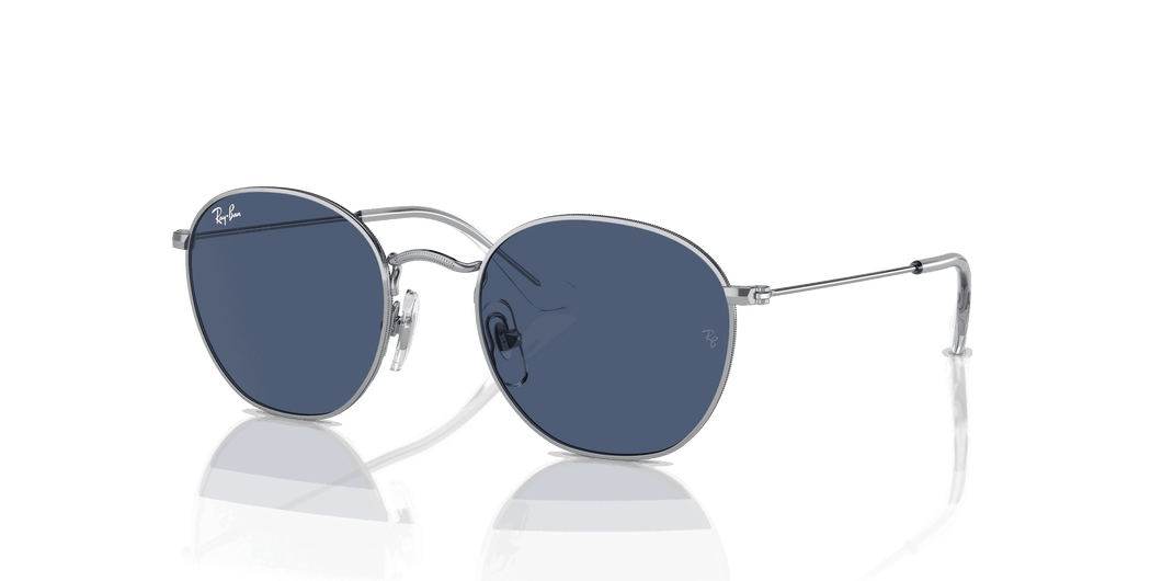 [Dark Blue Lenses, Polished Silver Frame]