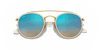 [Blue Flash Lenses, Polished Arista Gold Frame]