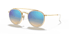 [Blue Flash Lenses, Polished Arista Gold Frame]