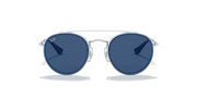 Dark Blue Lenses, Polished Blue On Silver Frame