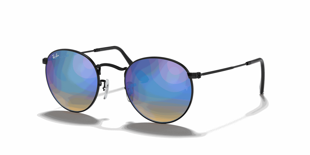 [Blue Lenses, Polished Black Frame]