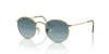 [Blue Lenses, Polished Gold Frame]