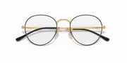 Clear Lenses, Polished Black On Gold Frame