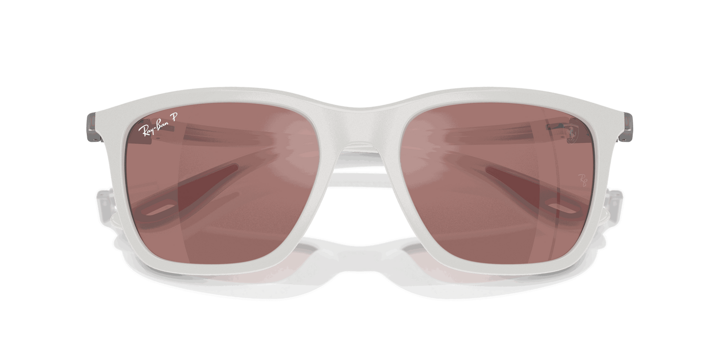 [Purple/Silver Lenses, Polished White Frame]