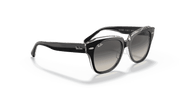 Grey Gradient Lenses, Polished Black On Transparent Frame