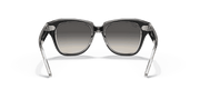 Grey Gradient Lenses, Polished Black On Transparent Frame