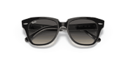 Grey Gradient Lenses, Polished Black On Transparent Frame