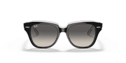 Grey Gradient Lenses, Polished Black On Transparent Frame