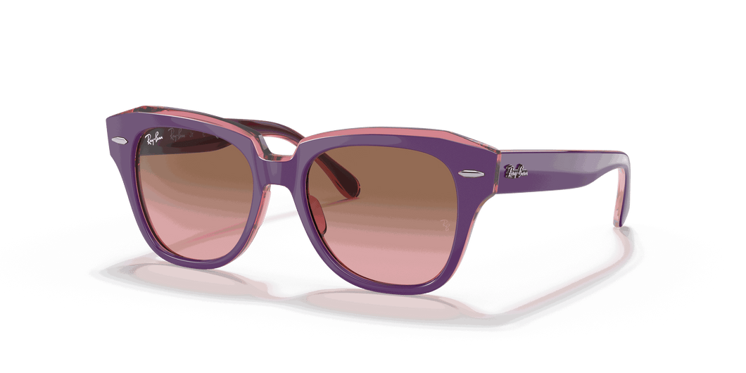 [Pink Gradient Brown Lenses, Polished Violet On Transparent Pink Frame]