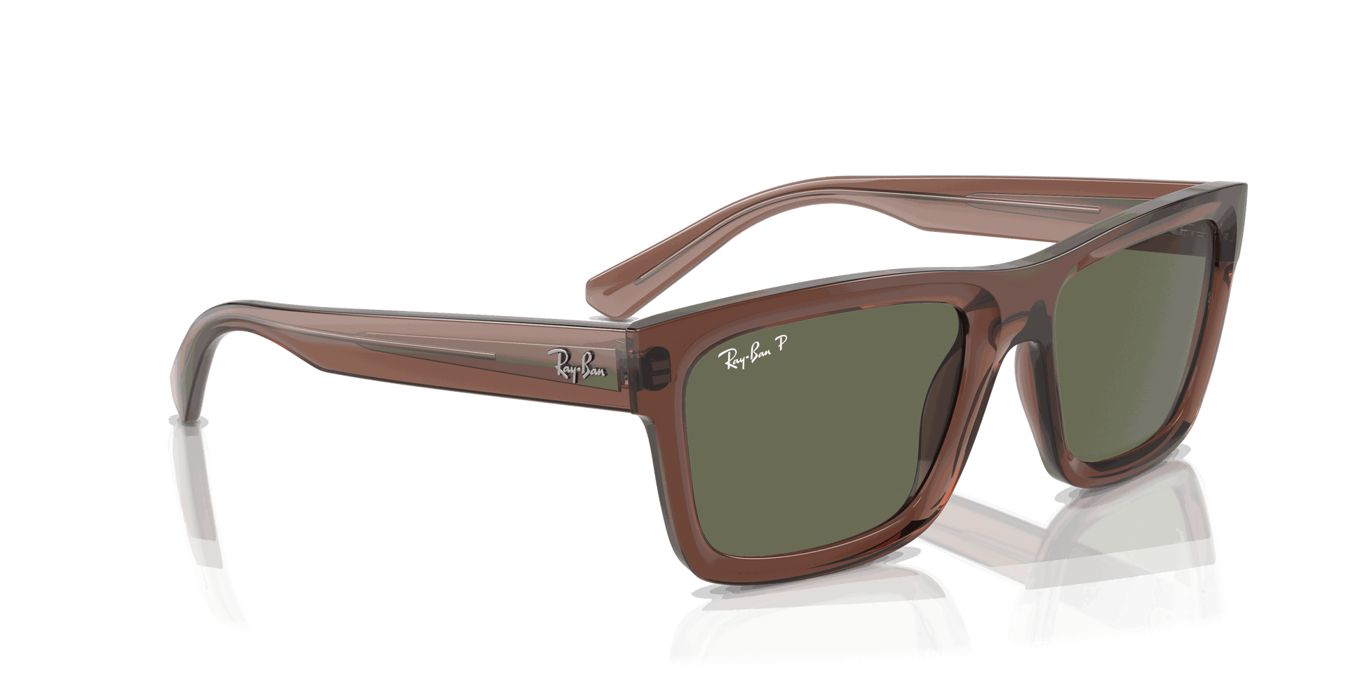 [Dark Green Lenses, Polished Transparent Brown Frame]