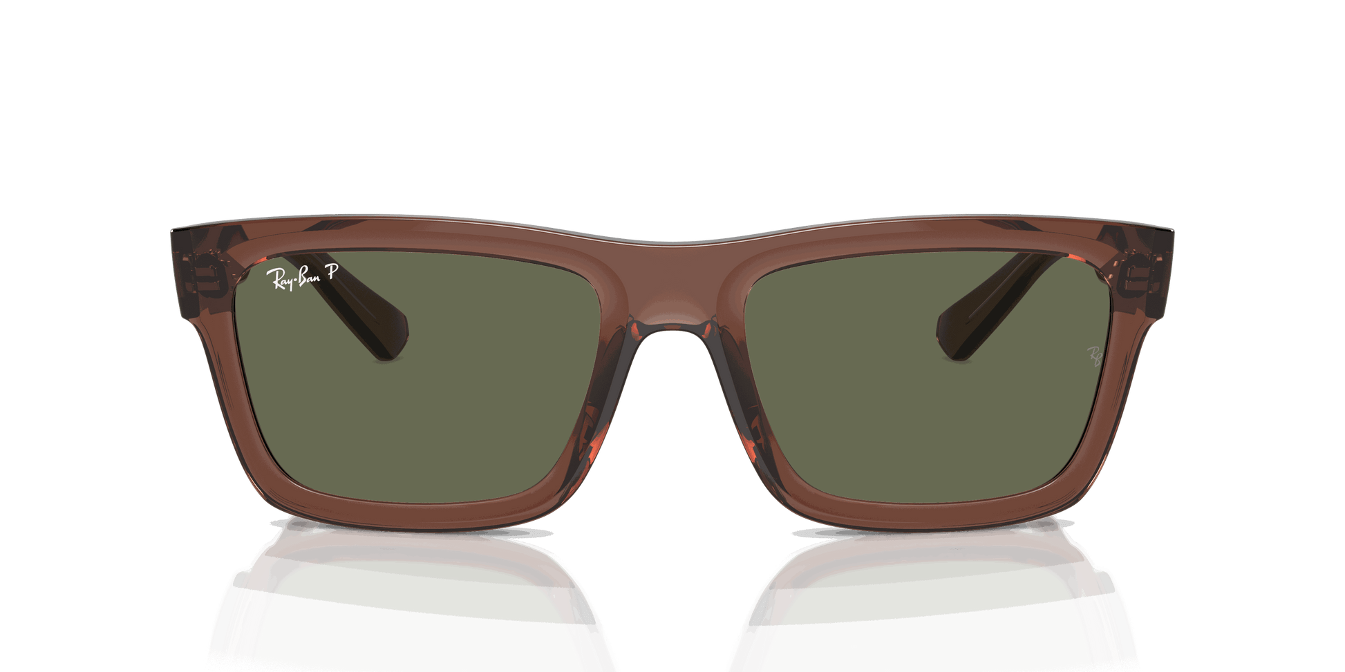 [Dark Green Lenses, Polished Transparent Brown Frame]