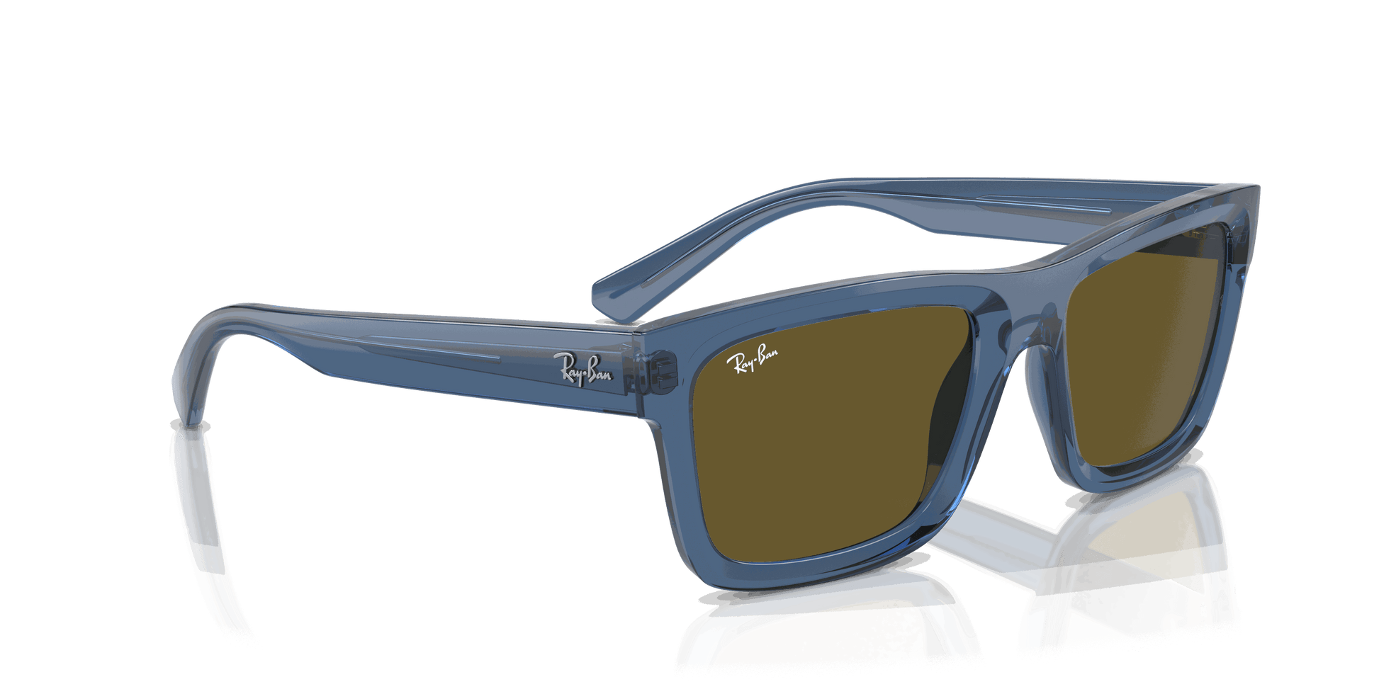 [Dark Brown Lenses, Polished Transparent Dark Blue Frame]