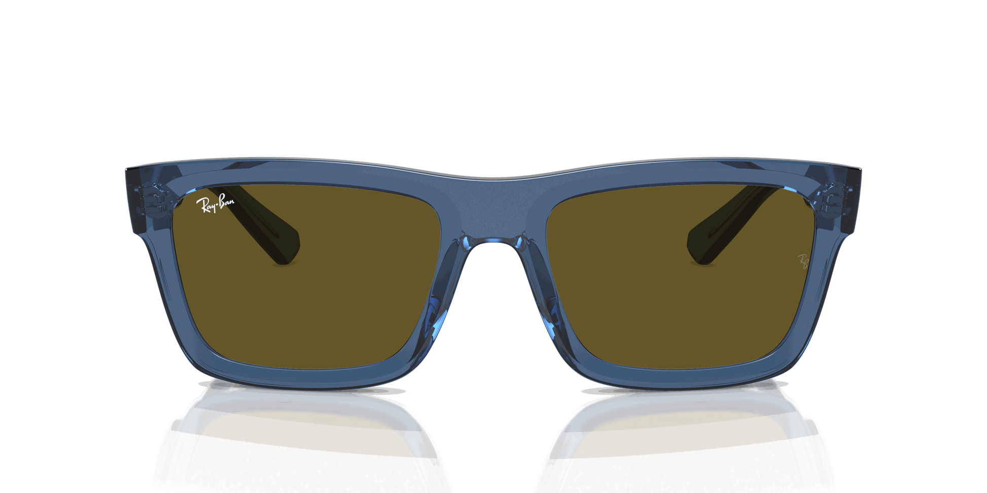 [Dark Brown Lenses, Polished Transparent Dark Blue Frame]