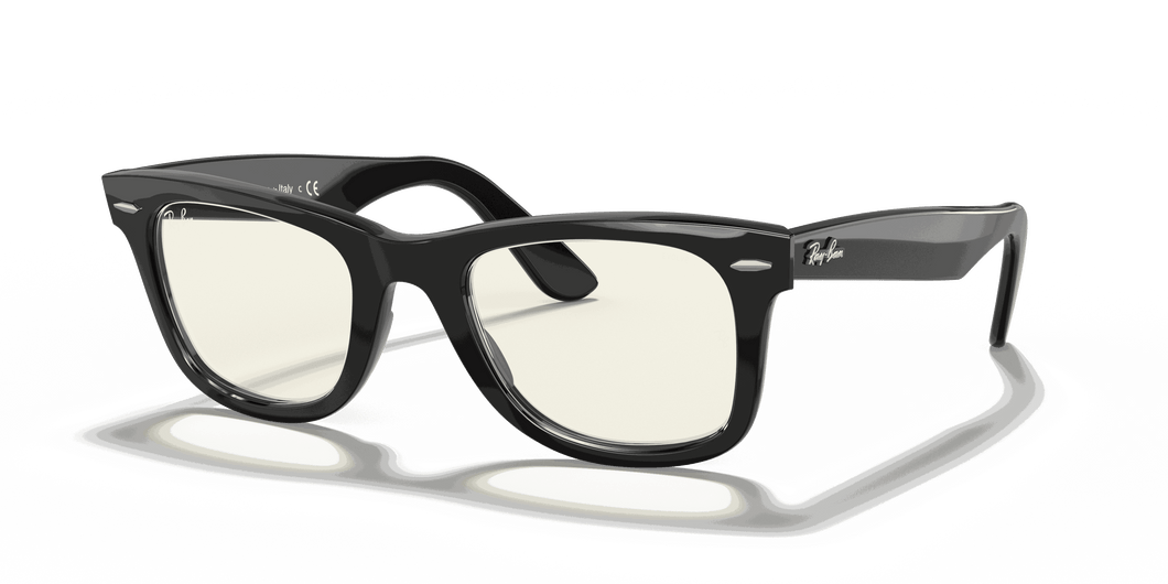 [Clear Grey Lenses, Polished Black Frame]