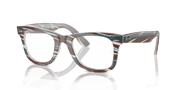 Clear Lenses, Polished Photo Striped Light Blue Frame