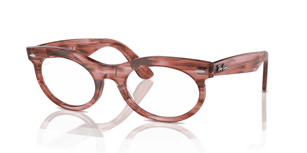 [Clear Lenses, Polished Striped Transparent Pink Frame]