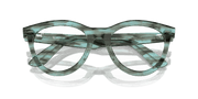 Clear Lenses, Polished Striped Transparent Green Frame