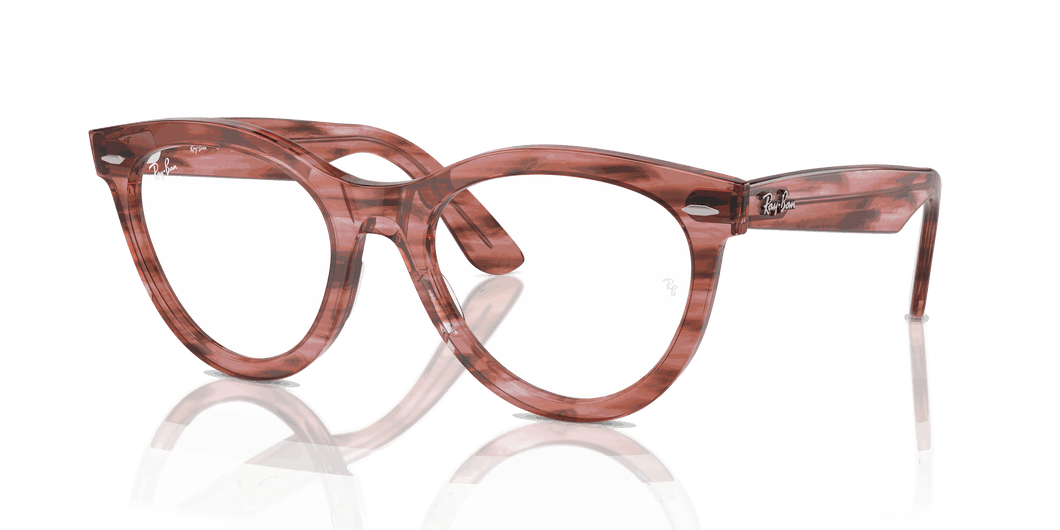 [Clear Lenses, Polished Striped Transparent Pink Frame]