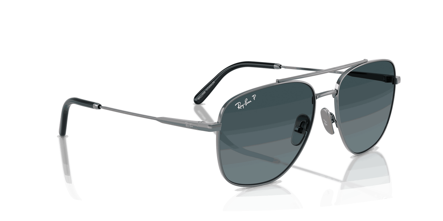 [Blue Gradient Lenses, Polished Gunmetal Frame]