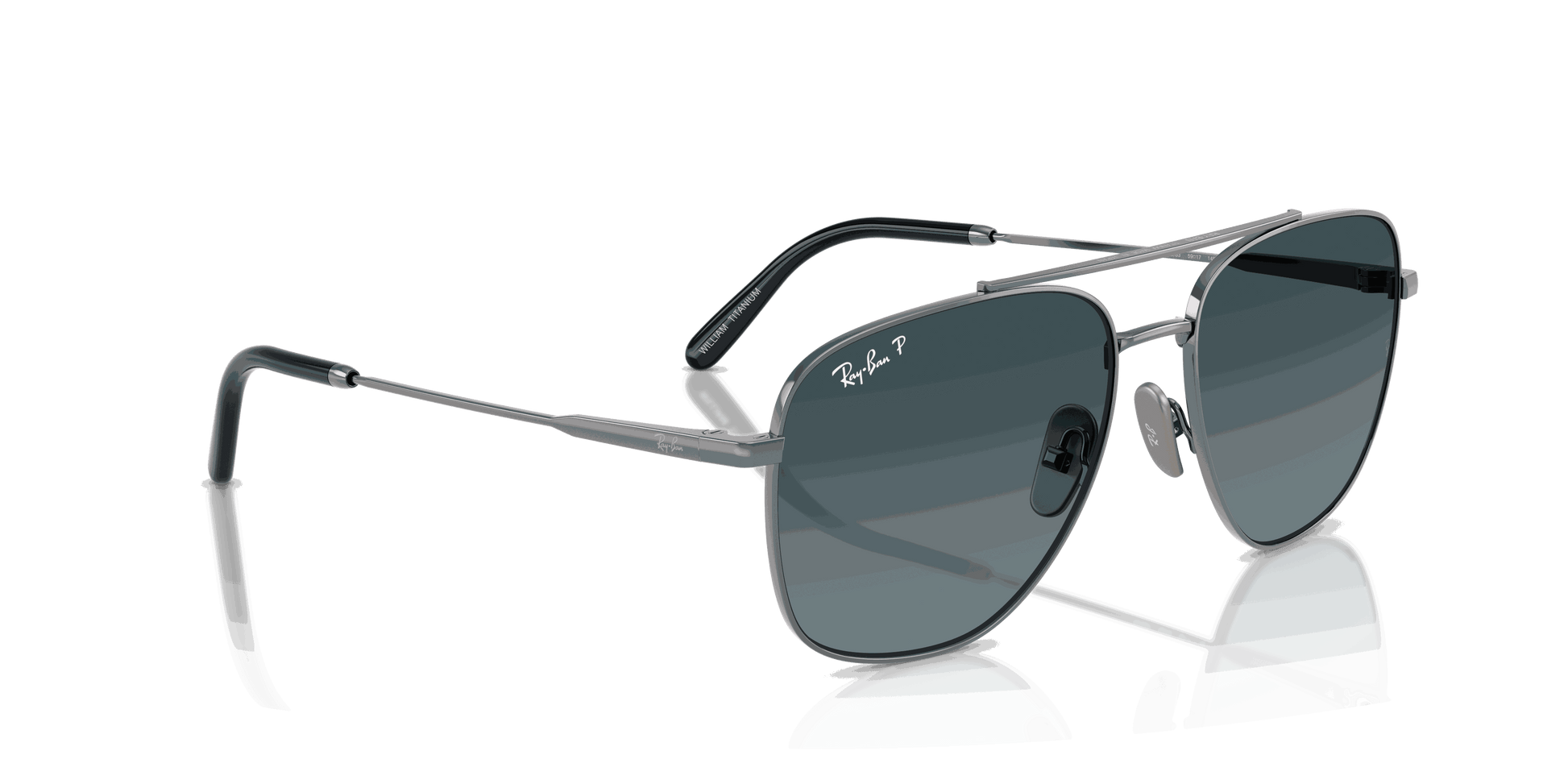 [Blue Gradient Lenses, Polished Gunmetal Frame]