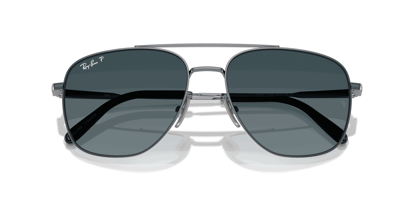 [Blue Gradient Lenses, Polished Gunmetal Frame]