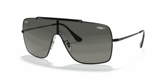 [Grey Gradient Lenses, Polished Black Frame]