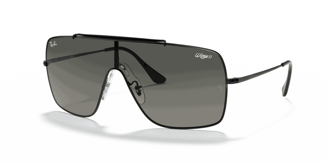 [Grey Gradient Lenses, Polished Black Frame]