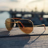 [23k Gold & American Tan Polarized Glass Lens]