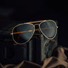 [23k Gold & American Tan Polarized Glass Lens]